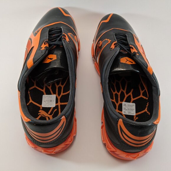 Puma Amp Cell Fusion SL Golf Shoes - Black/Vibrant Orange Size 11 (New) - Picture 9 of 10